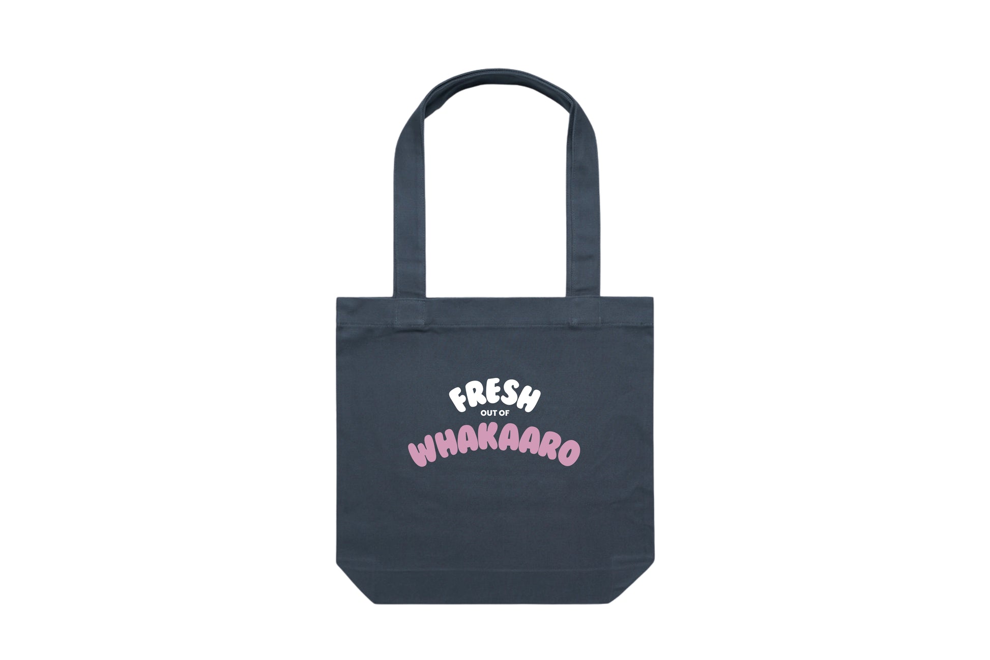 Flat lay of the Fresh out of Whakaaro Tote Bag – durable, eco-friendly, and designed for everyday errands or mahi. Perfect for carrying kai, gear, or your mental baggage.
