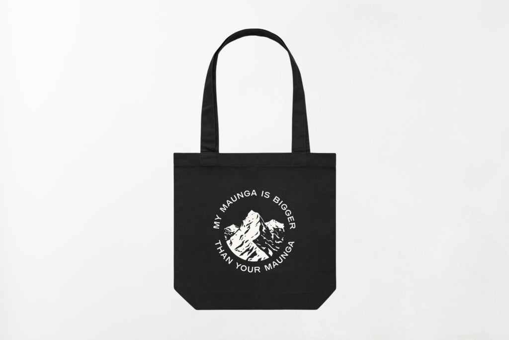 MY MAUNGA IS BIGGER THAN YOUR MAUNGA TOTE BAG.