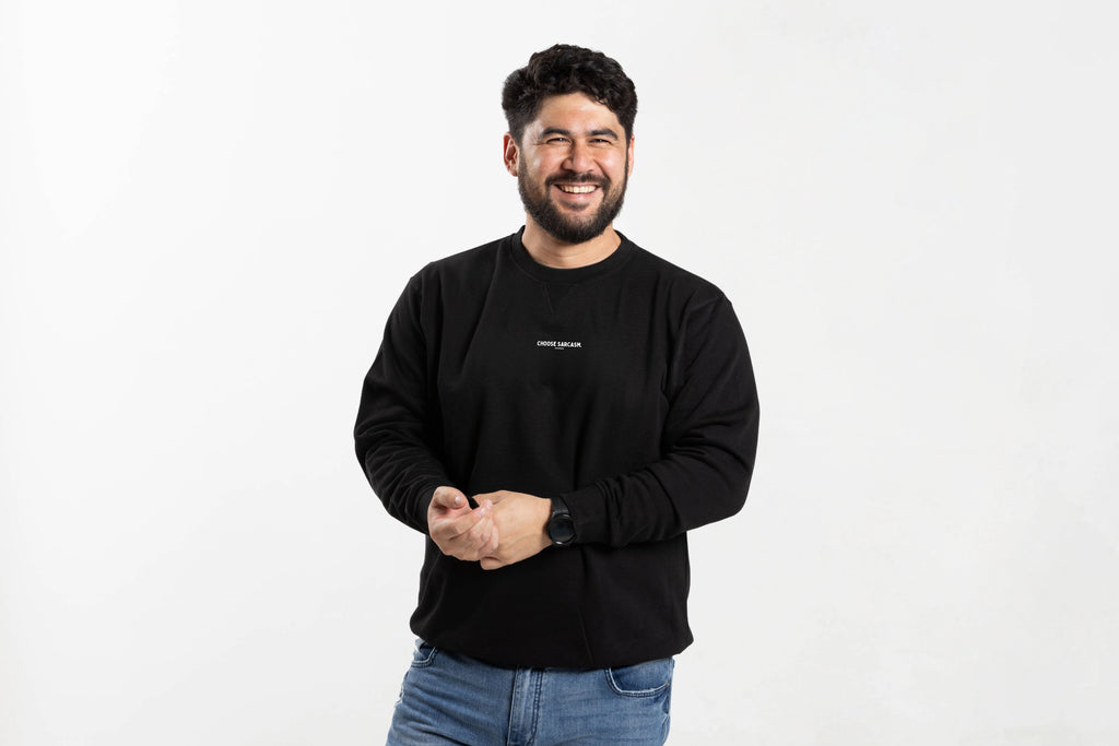 HINT OF SARCASM CREWNECK.