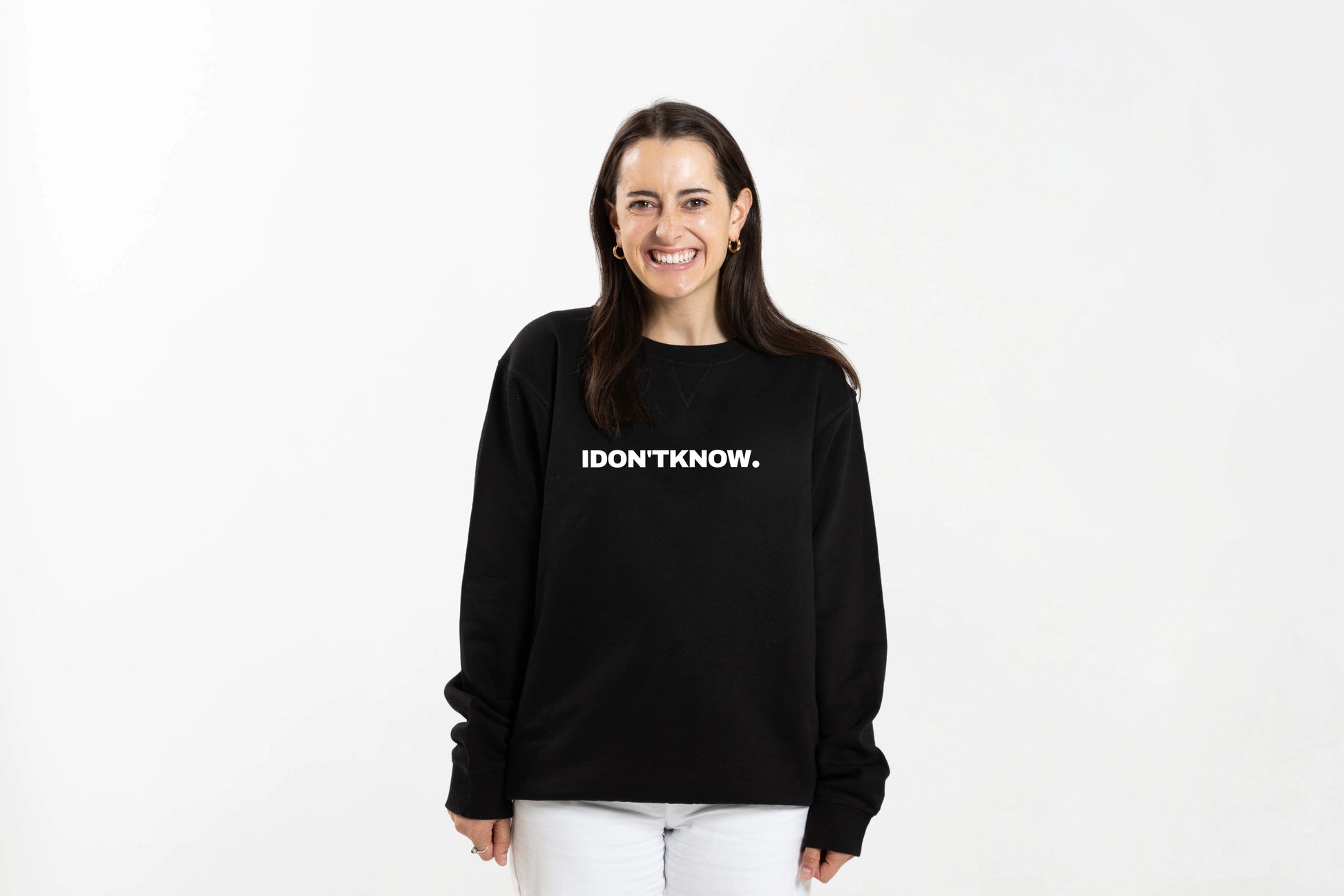 I DON'T KNOW CREWNECK.